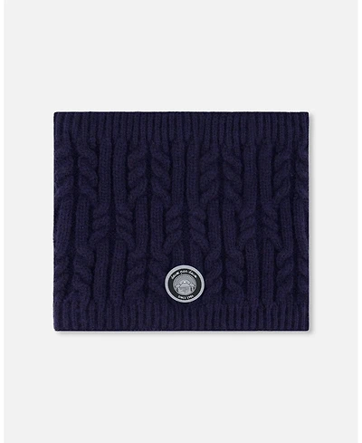 Deux par Kids Unisex Lined Winter Neckwarmer Navy Blue - Toddler|Child
