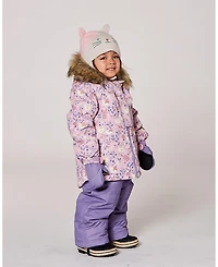 Deux par Girl Lined Knit Hat with Ears Off-White and Pink - Toddler|Child