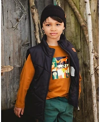 Deux par Toddler Boys Quilted Mid-Season Sleeveless Vest Black - Toddler|Child