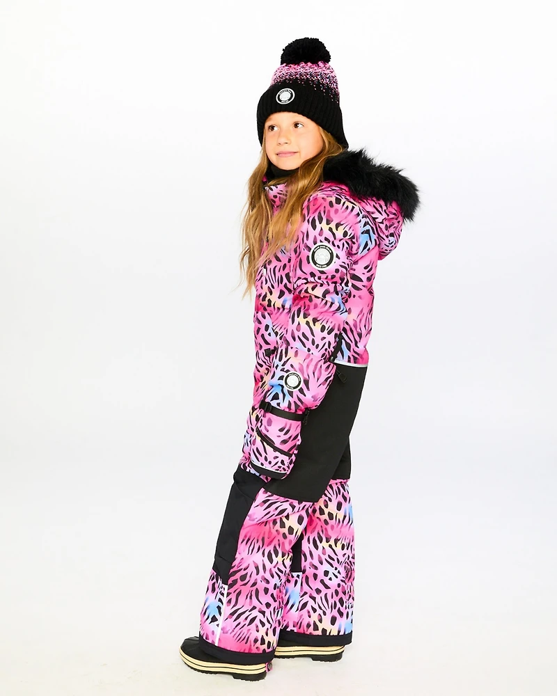 Deux par Girl Winter Mittens Teknik Multicolor Leopard and Zebra