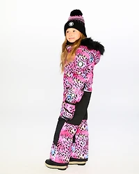 Deux par Girl Winter Mittens Teknik Multicolor Leopard and Zebra