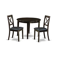 East West Furniture 3 Pc small Kitchen Table set-round Table and 2 Dining Chairs