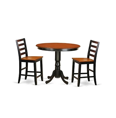 East West Furniture 3 Pc counter height Dining set - high Table and 2 Dining Chairs