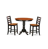 East West Furniture 3 Pc counter height Dining set - high Table and 2 Dining Chairs