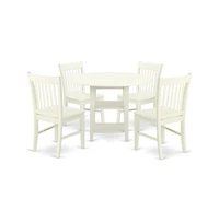 East West Furniture Dining Room Set Linen White