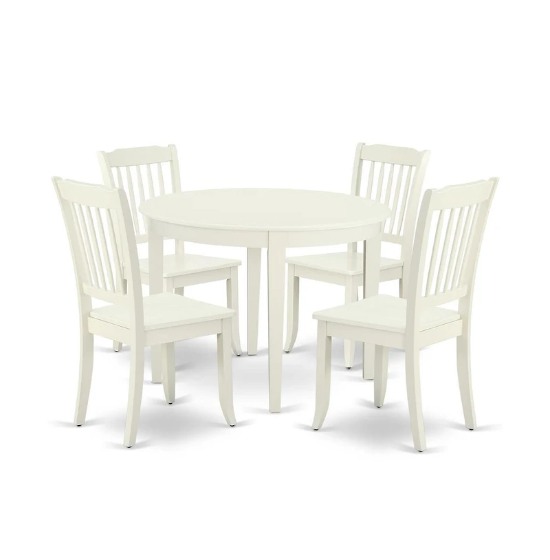East West Furniture Dining Room Set Linen White