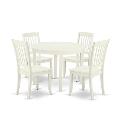 East West Furniture Dining Room Set Linen White