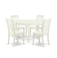 East West Furniture Dining Room Set Linen White