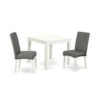 East West Furniture Dining Room Set Linen White