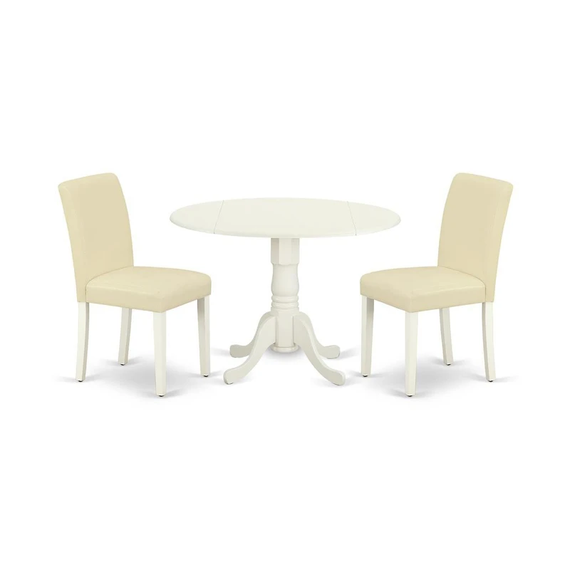 East West Furniture Dining Room Set Linen White