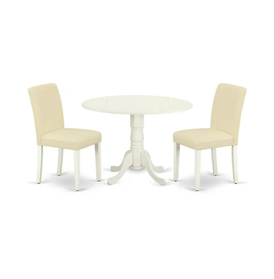 East West Furniture Dining Room Set Linen White