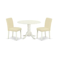 East West Furniture Dining Room Set Linen White