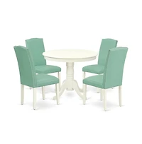 East West Furniture Dining Room Set Linen White