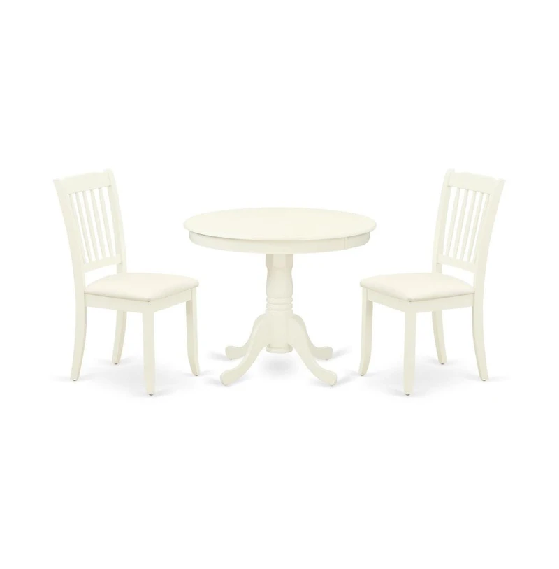 East West Furniture Dining Room Set Linen White
