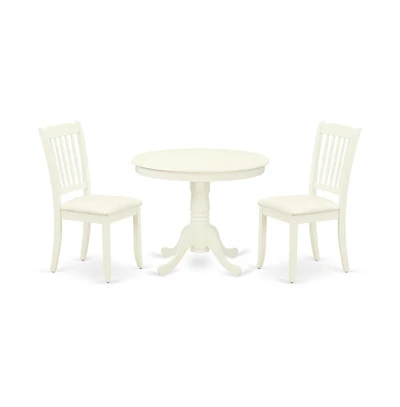 East West Furniture Dining Room Set Linen White