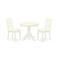 East West Furniture Dining Room Set Linen White
