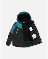 Deux par Boy Two-Piece Play Snowsuit with Colorblocked Jacket Green
