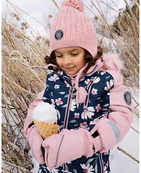 Deux par Girl One-Piece Play Snowsuit Navy Flower Print - Toddler|Child