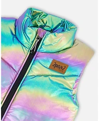 Deux par Girl Quilted Mid-Season Sleeveless Vest Metallic Multicolor - Toddler|Child
