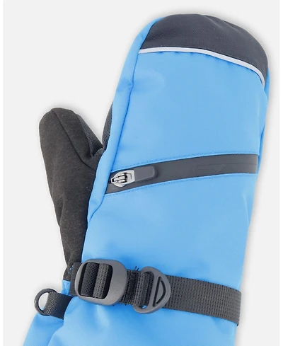 Deux par Boy Winter Mittens Teknik Blue