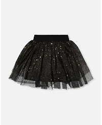 Deux par Toddler Girls Multi Layer Glittering Mesh Skirt Black - Toddler|Child