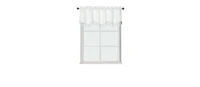 Kate Aurora Luxurious Solid Colored Scalloped Rod Pocket Window Valance With Crystal Beaded Trim