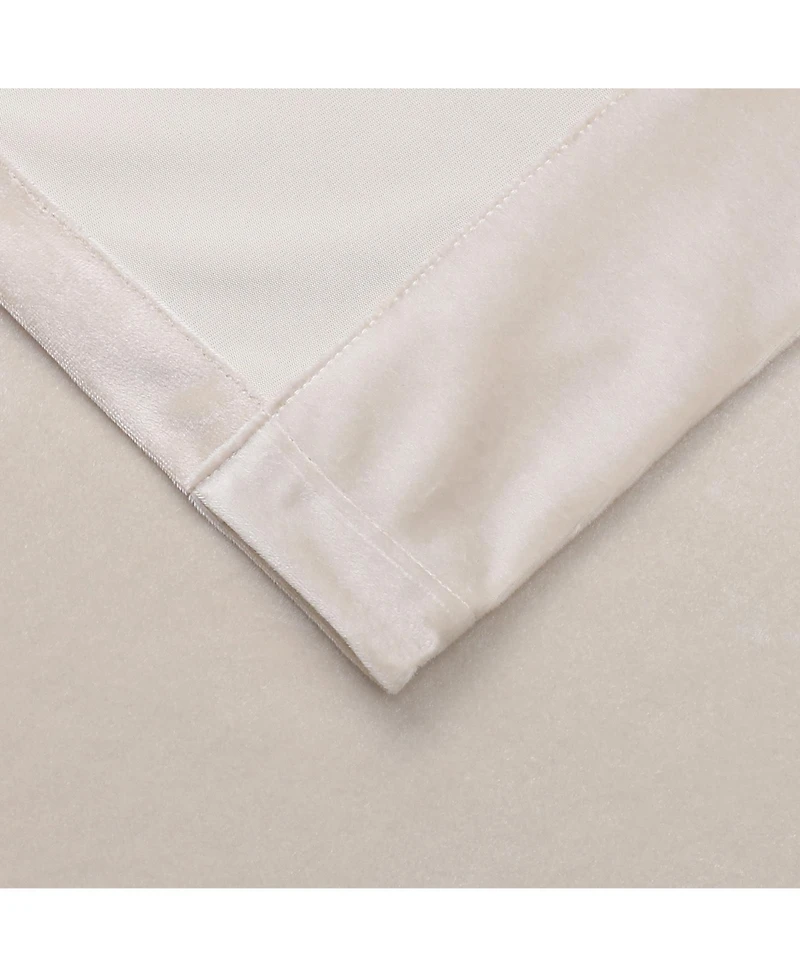 Kate Aurora Royal Living 2 Pack Rod Pocket Light Filtering Velvet Window Curtain Panels - Gray