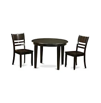 East West Furniture 3 Pc Kitchen Table set-Kitchen Table and 2 Kitchen Chairs