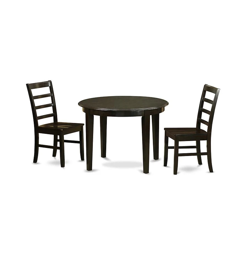 East West Furniture 3 Pc small Kitchen Table and Chairs set-Table and 2 Wood Dining Chairs
