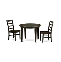 East West Furniture 3 Pc small Kitchen Table and Chairs set-Table and 2 Wood Dining Chairs
