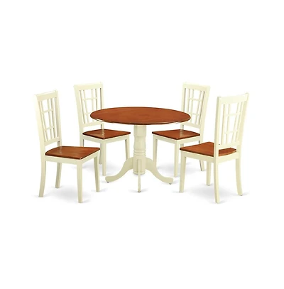 East West Furniture Dining room sets for 4 -Dining Table and 4 Dining Chairs