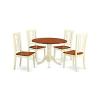 East West Furniture Dining room sets for 4 -Dining Table and 4 Dining Chairs