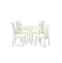 East West Furniture Dining Room Set Linen White