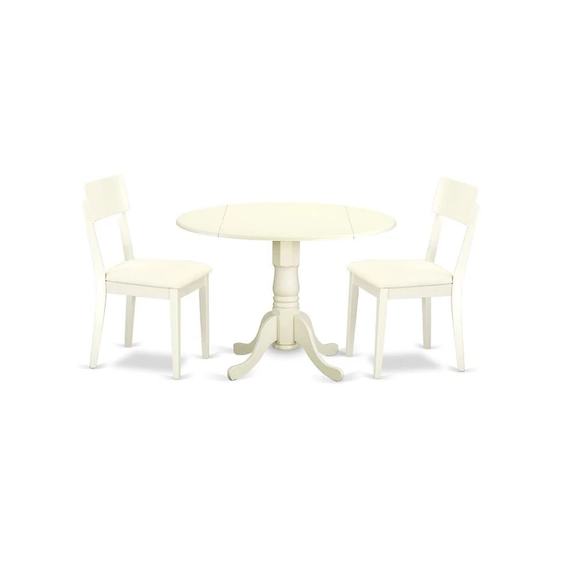 East West Furniture Dining Room Set Linen White