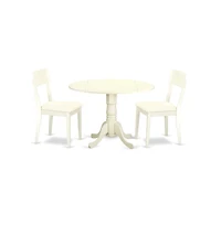 East West Furniture Dining Room Set Linen White