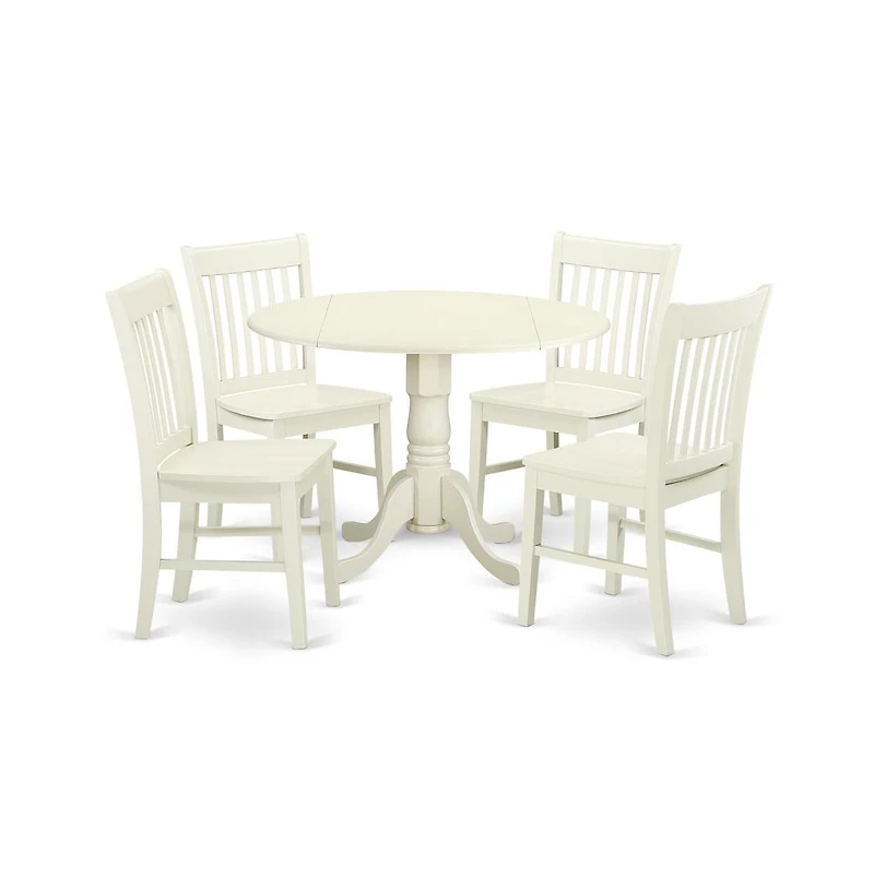 East West Furniture Dining Room Set Linen White