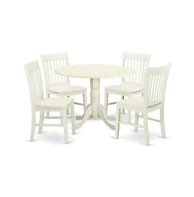 East West Furniture Dining Room Set Linen White