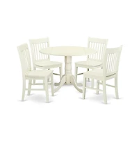 East West Furniture Dining Room Set Linen White