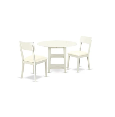 East West Furniture Dining Room Set Linen White