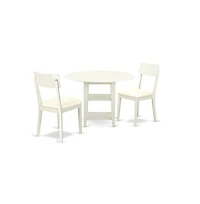 East West Furniture Dining Room Set Linen White
