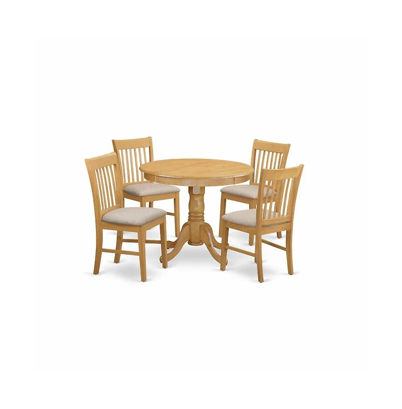 East West Furniture 5 Pc Dinette Table set - Small Kitchen Table and 4 Dining Chairs