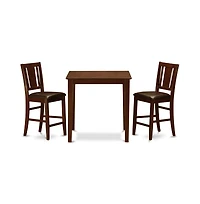 East West Furniture 3 Pc Counter height Table-pub Table and 2 Dinette Chairs