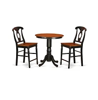East West Furniture 3 Pc Dining counter height set - pub Table and 2 Dining Chairs