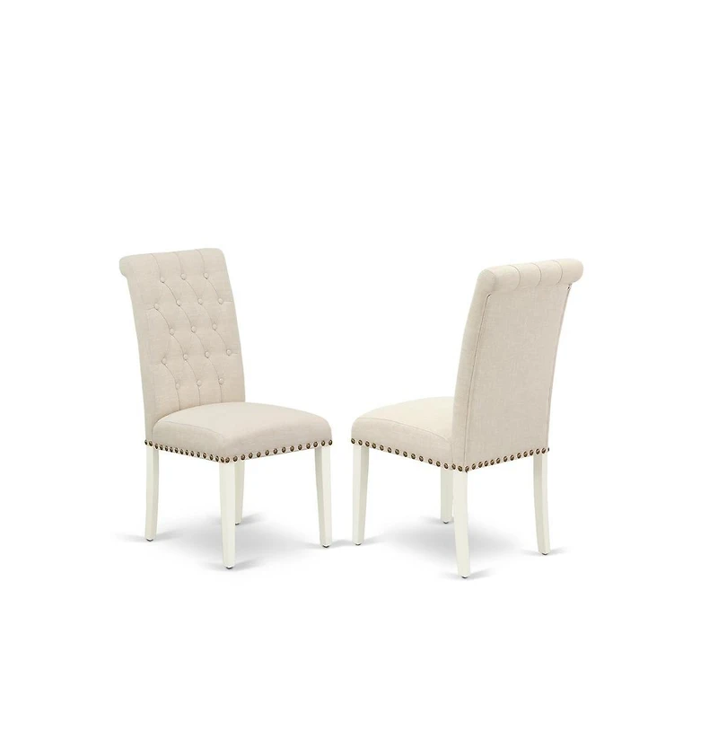 East West Furniture Dining Room Set Linen White