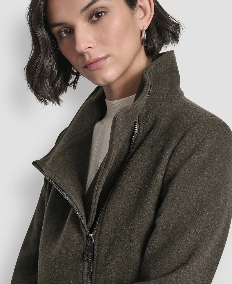 Dkny Women's Asymmetrical Zip Coat