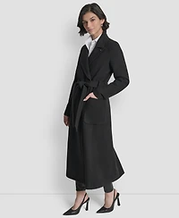 Dkny Women's Notch Collar Belted Wrap Coat