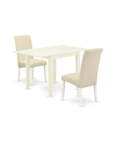 East West Furniture Dining Room Set Linen White