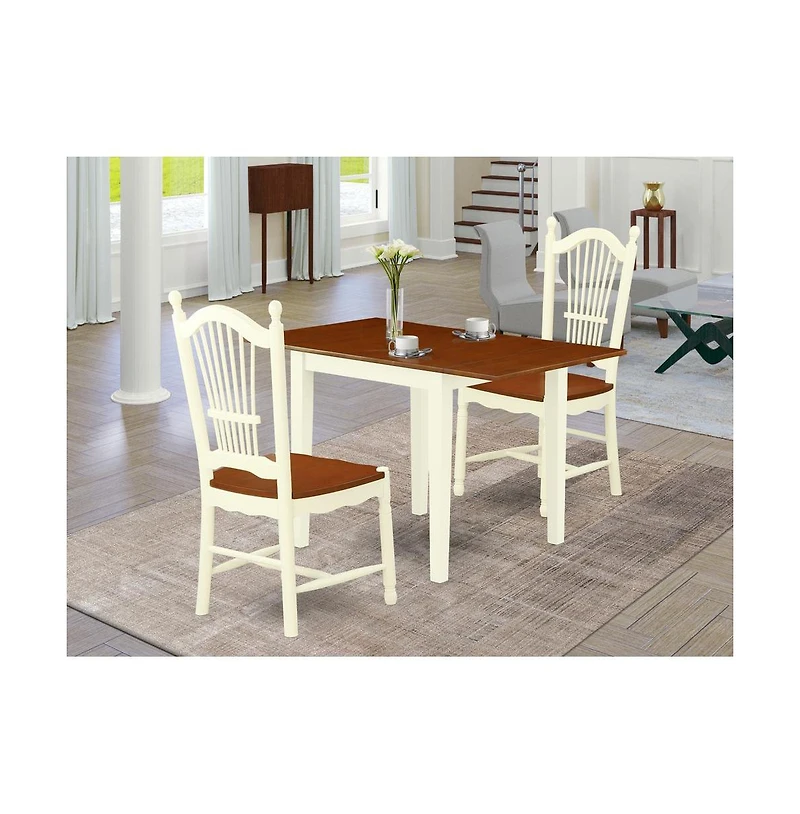 East West Furniture Dining Room Set Buttermilk & Cherry