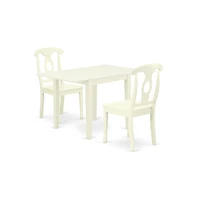 East West Furniture Dining Room Set Linen White