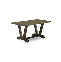 East West Furniture 5-Pc rectangular Dinette Set Included 4 kitchen parson chairs Upholstered Seat and High Button Tufted Chair Back and rectangular d